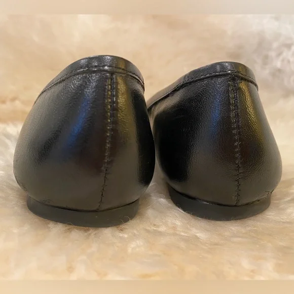 Tory Burch Lowell Black Leather Ballet Flat Size 6 - Picture 5 of 5